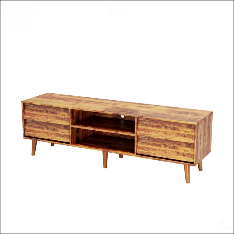 George Oliver 63 Inch TV Stand Features Vintage Style And Bevel Design Wayfair